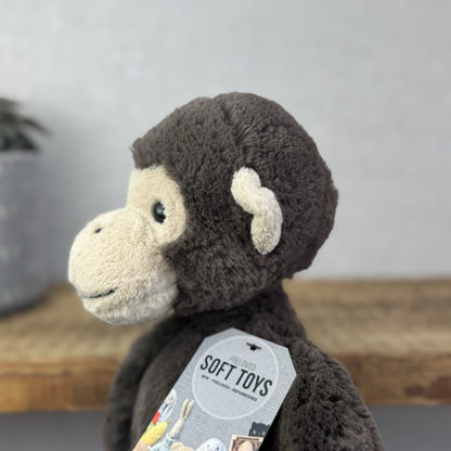 Jellycat Pandy Chimpanzee - Dark Grey Monkey Beanie Plush Retired 15"