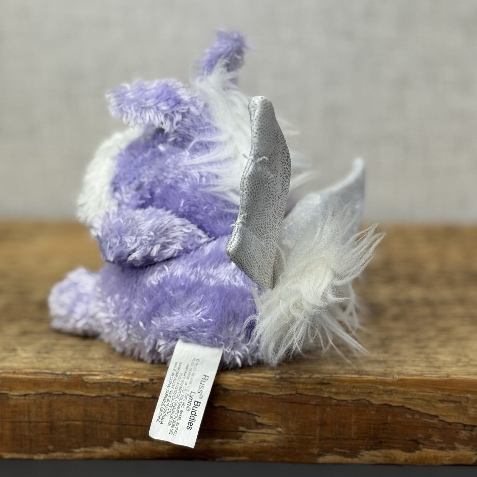 Russ Berrie Luvvies - Lynn Purple Pegasus Beanie - Pudding Soft Toy Tiny 4”