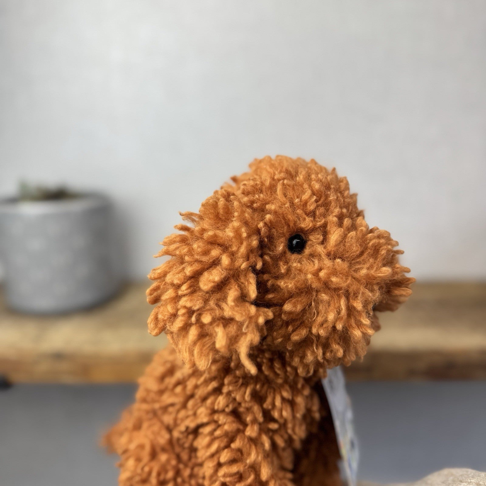 Jellycat Cooper Doodle Dog - Bronze Curly Haired Poodle Dog Beanie 10"