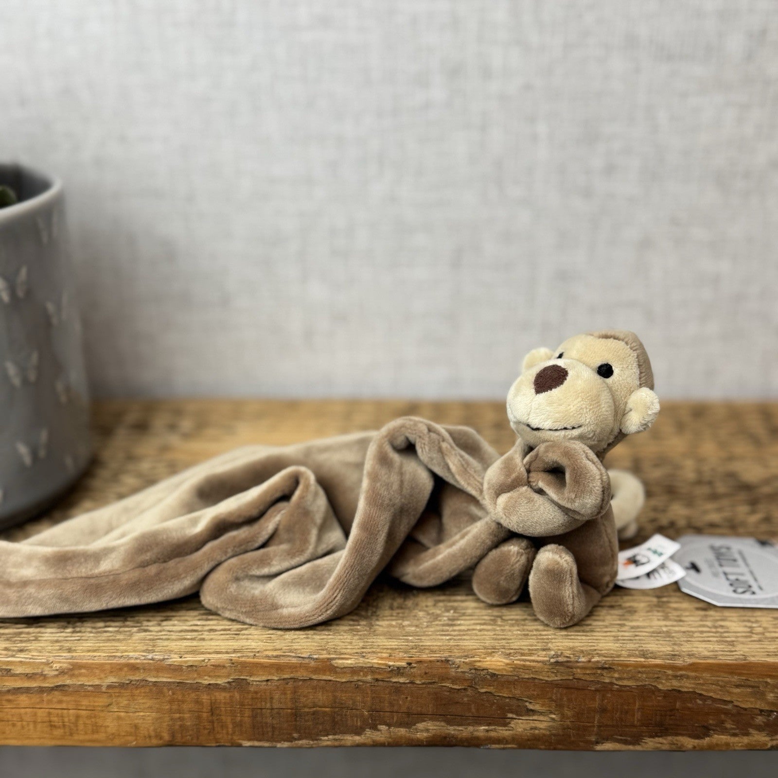 Jellycat My First Monkey Soother - Monkey Comforter Toy (no Box) Brown Velour 8”