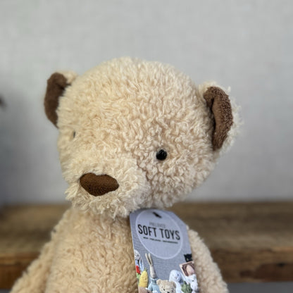 Jellycat Medium Vintage Bear - Vintage Light Brown Bear Beanie Soft Toy 12” (#2)