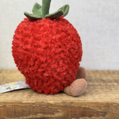 Jellycat Amuseables Strawberry Large - New Version Red Strawberry 5 Leaves 9”