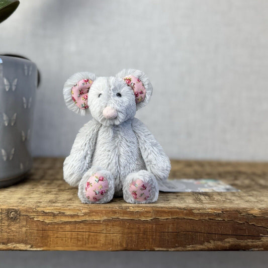 Jellycat Tiny Bashful Baby Blossom Mouse - Tiny Mouse Floral Ears Collectible 5"
