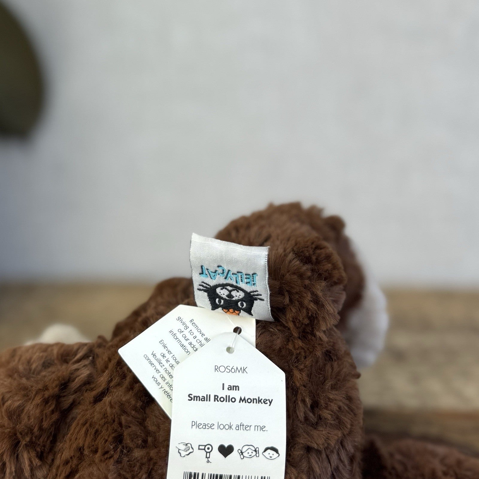 Jellycat Small Rollo Monkey - Retired Monkey Collectible Beanie Plush Toy 9"