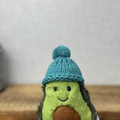 Jellycat Amuseable Cozi Avocado With Hat Plush Soft Toy - Teal Cozi Avacado NWOT