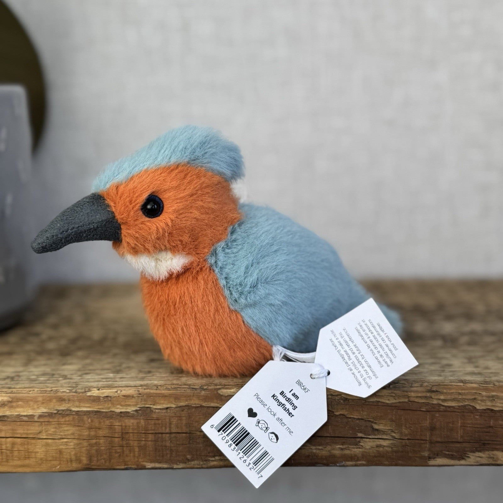 Jellycat Birdling Kingfisher - Small Fluffy Beanie Bird Plush Pocket Pal Tags 5"