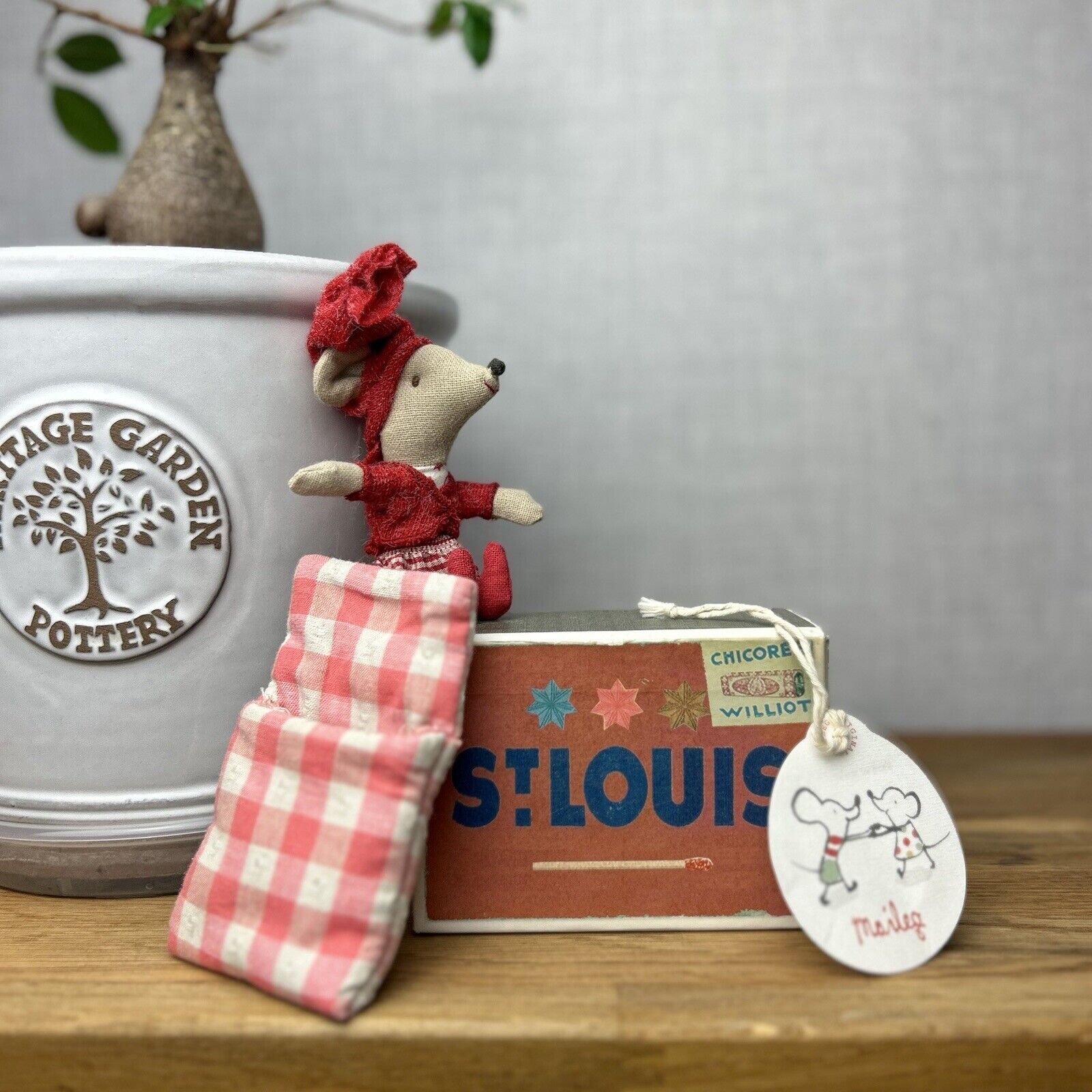 Maileg Christmas Little Sister Mouse 2011/2012 - Matchbox Mouse Collectible