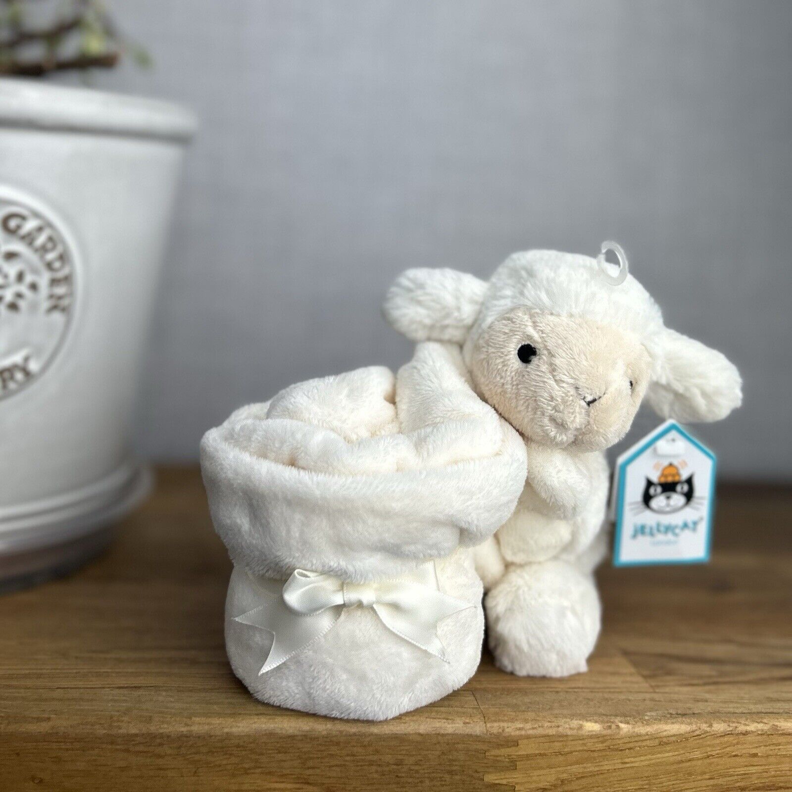 Jellycat Bashful Lamb Soother - Sheep Lamb Cream Soother - Comfort Blanket New