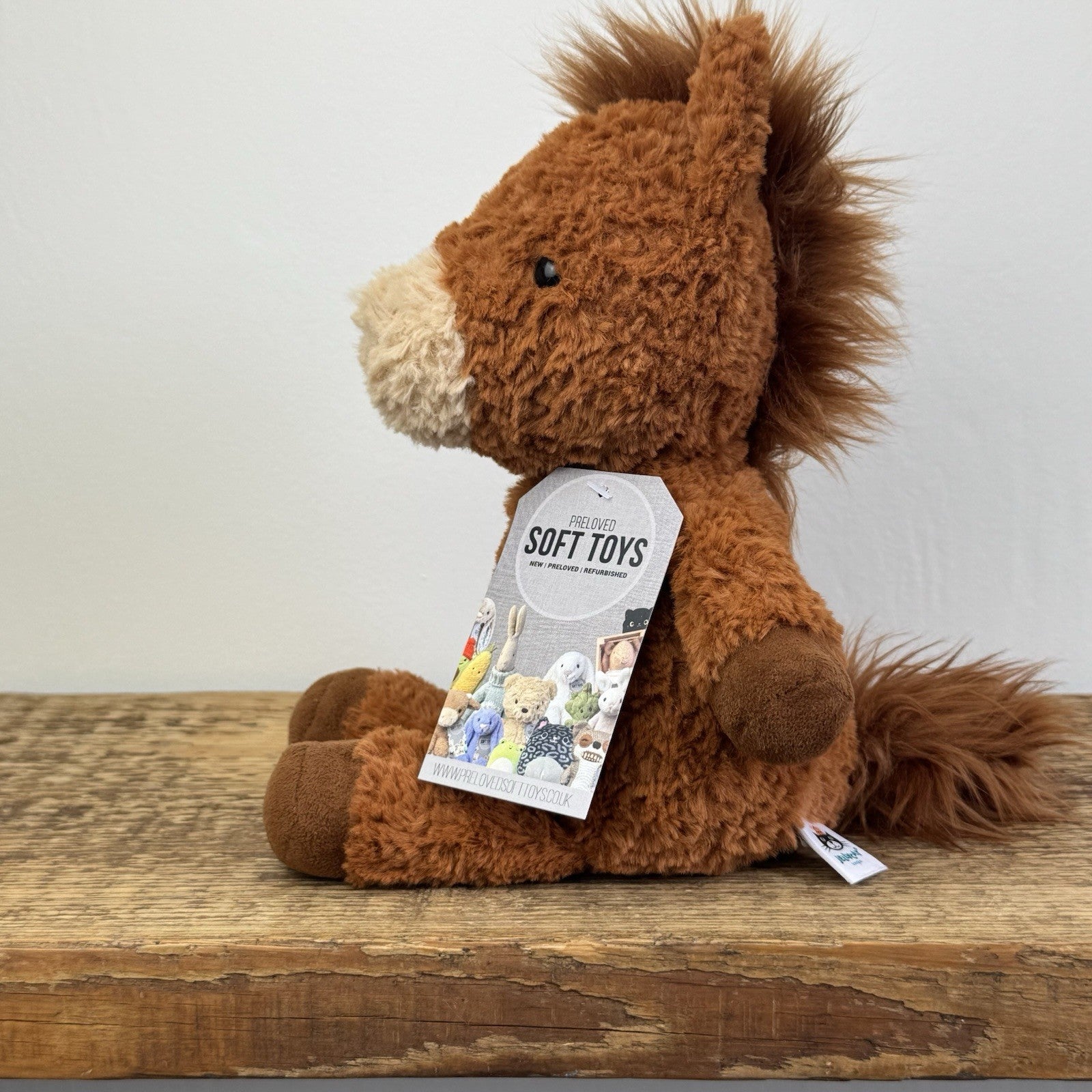 Jellycat Flossie Pony - Textured Retired Brown Horse Soft Toy Rare 10"