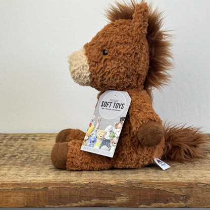 Jellycat Flossie Pony - Textured Retired Brown Horse Soft Toy Rare 10"