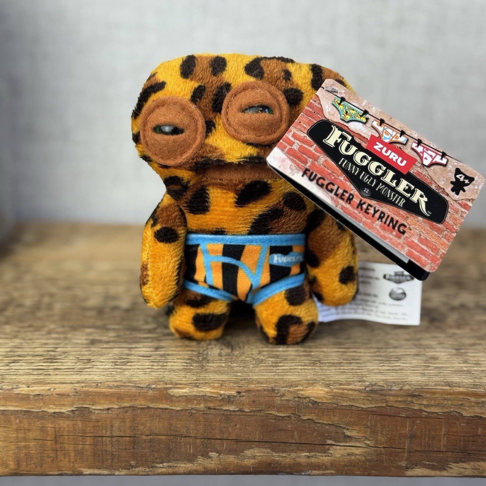 Fuggler Keyring Plush Bag Clip Toy - Annoyed Alien Mini Leopard Print Series 4 
