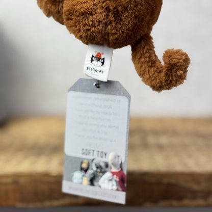 Jellycat Baby Poppet Monkey - Miniature Beanie Monkey Brown Soft Toy Rare 4”