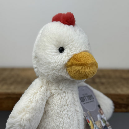 Jellycat Bashful Chicken - Medium Fluffy Farm Animal Rare/Retired 12"