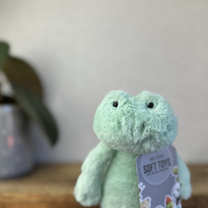 Jellycat Small Bashful Mint Green Frog Soft Beanie Plush Rare And Retired 8”