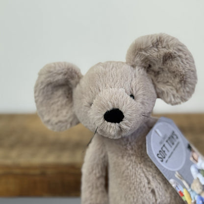Jellycat Small Bashful Grey Mouse With Whiskers Retired Mouse Collectible 8”