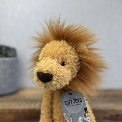 Jellycat Wild Thing Lion - Light Yellow Curly Long Legs Wild Cat Beanie Plush