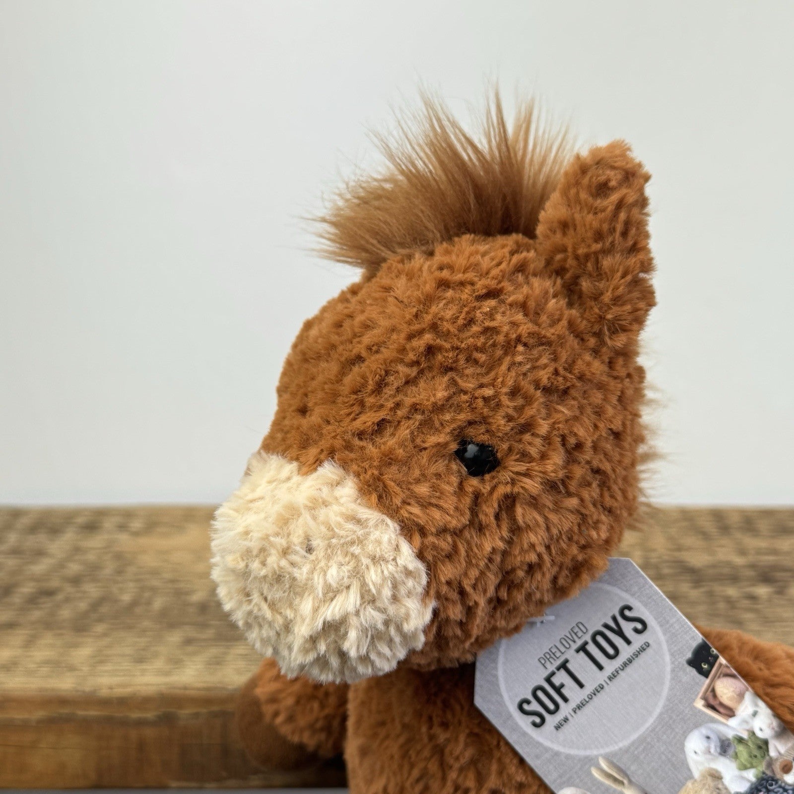 Jellycat Flossie Pony - Textured Retired Brown Horse Soft Toy Rare 10"