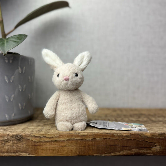 Jellycat Oatmeal Fluffy Bunny - Mini Bunny - Tiny Fluffy Bunny 5” Pocket Pal (1)