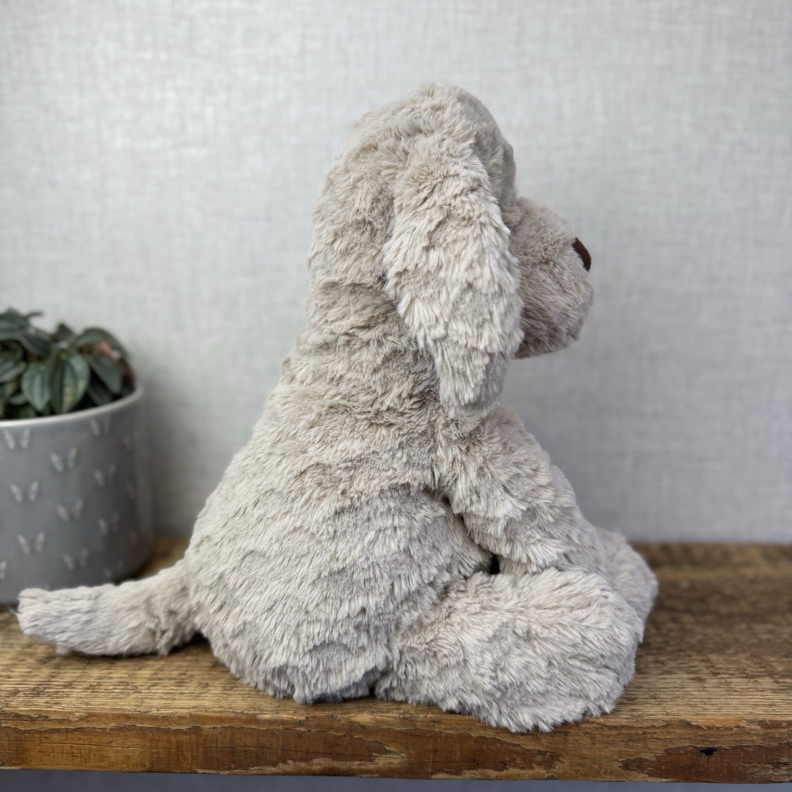 Jellycat Large Riley Fuddlewuddle Pup - Light Grey White Company Exclusive 12"