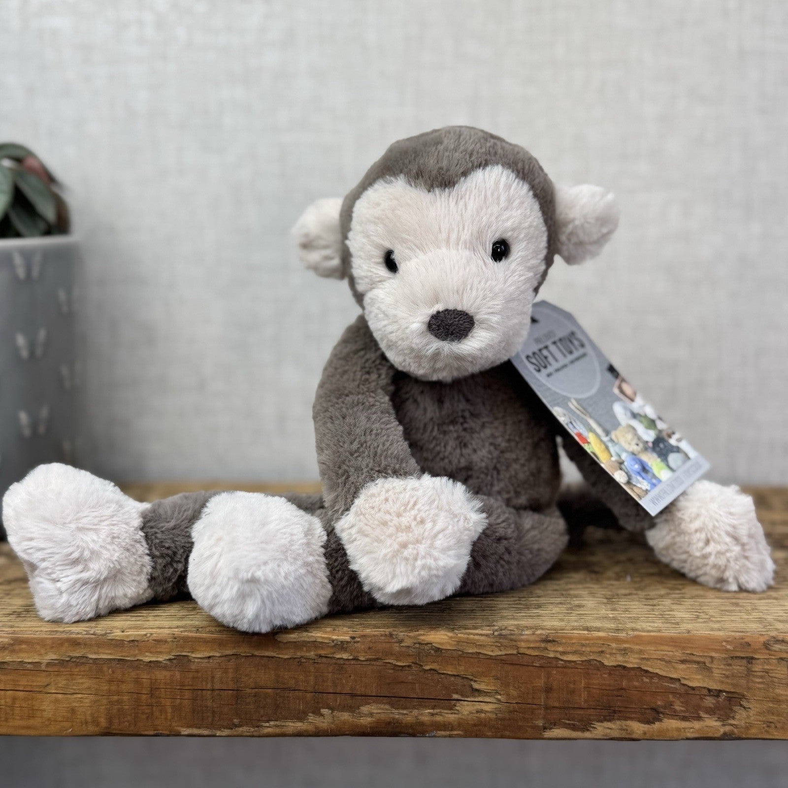 Jellycat Small Snugglet Brodie Monkey - Small Brown Monkey Soft Retired 11" (#2)