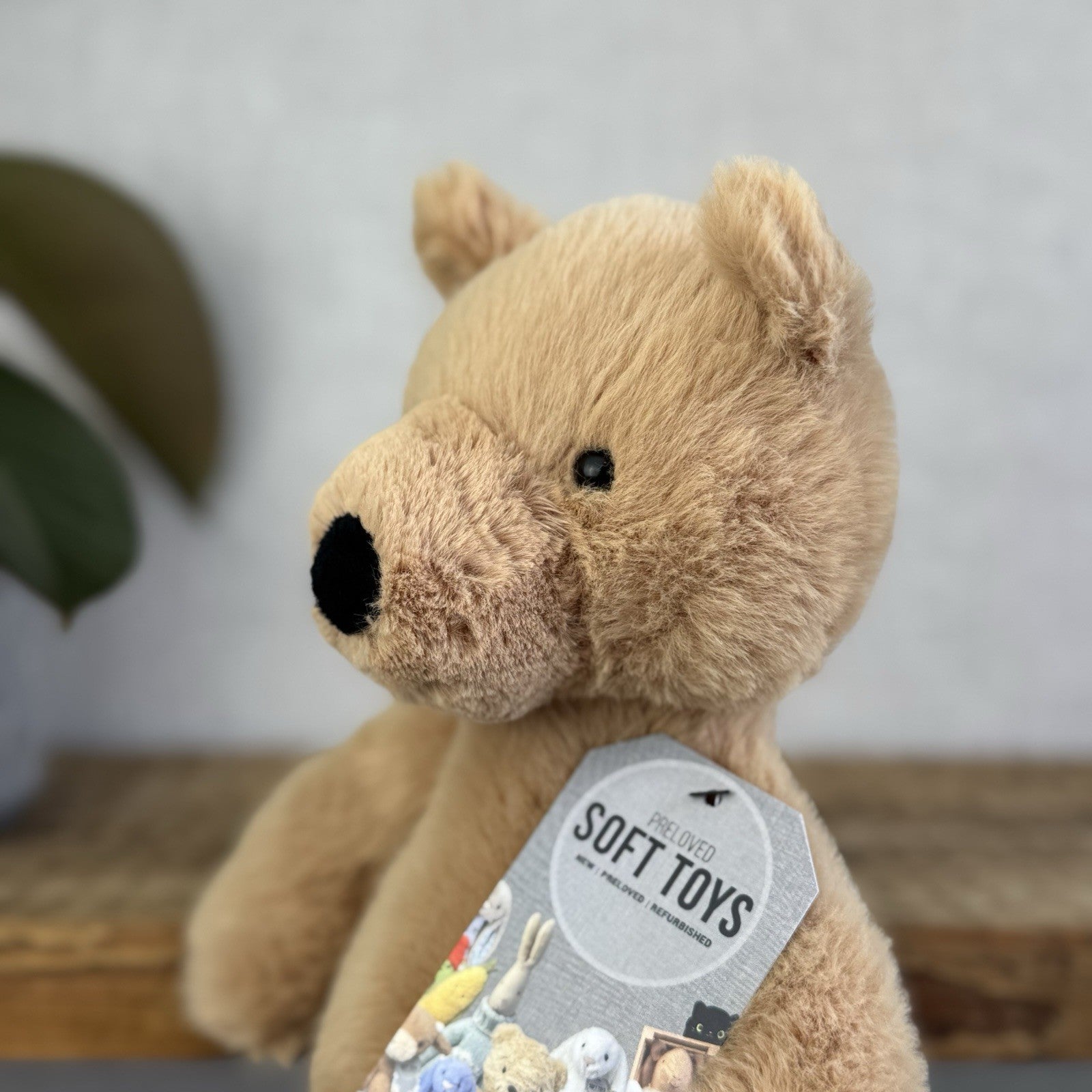 Jellycat Rufus Teddy Bear Plush Soft Toy - Small Fluffy Sitting Bear Beanie 10"