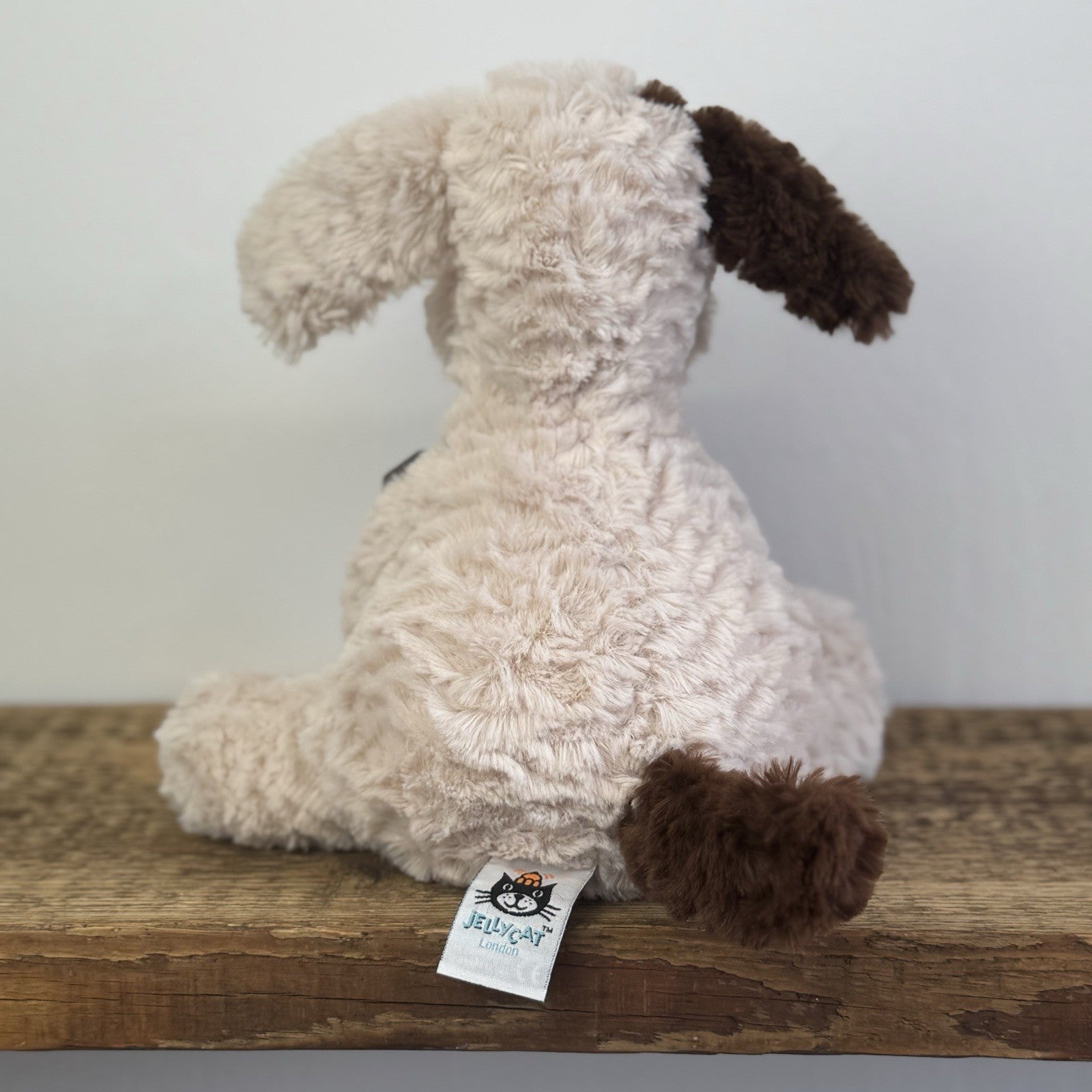 Jellycat Fuddlewuddle Brown Patch Puppy Medium - Light Brown Beige Rare 8"