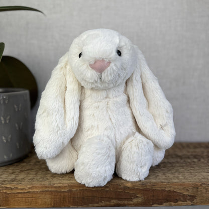 Jellycat Medium Cream Bashful Rabbit - Cream Off White Medium Bunny 12” New Tags