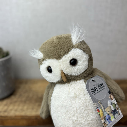 Jellycat Bashful Barn Owl - Medium Brown Owl Beanie Soft Toy Plush Bird 12”