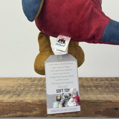 Jellycat Belby Parrot - Retired Velour Bird Plush Parrot Push Red/Blue 10"