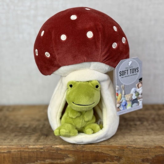 Jellycat Forest Fauna Mushroom Frog - Toadstool House Mini Frog Beanie (#2)
