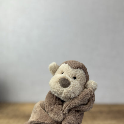Jellycat Bashful Monkey Soother - Mini Monkey Comfort Blanket Retired Brown