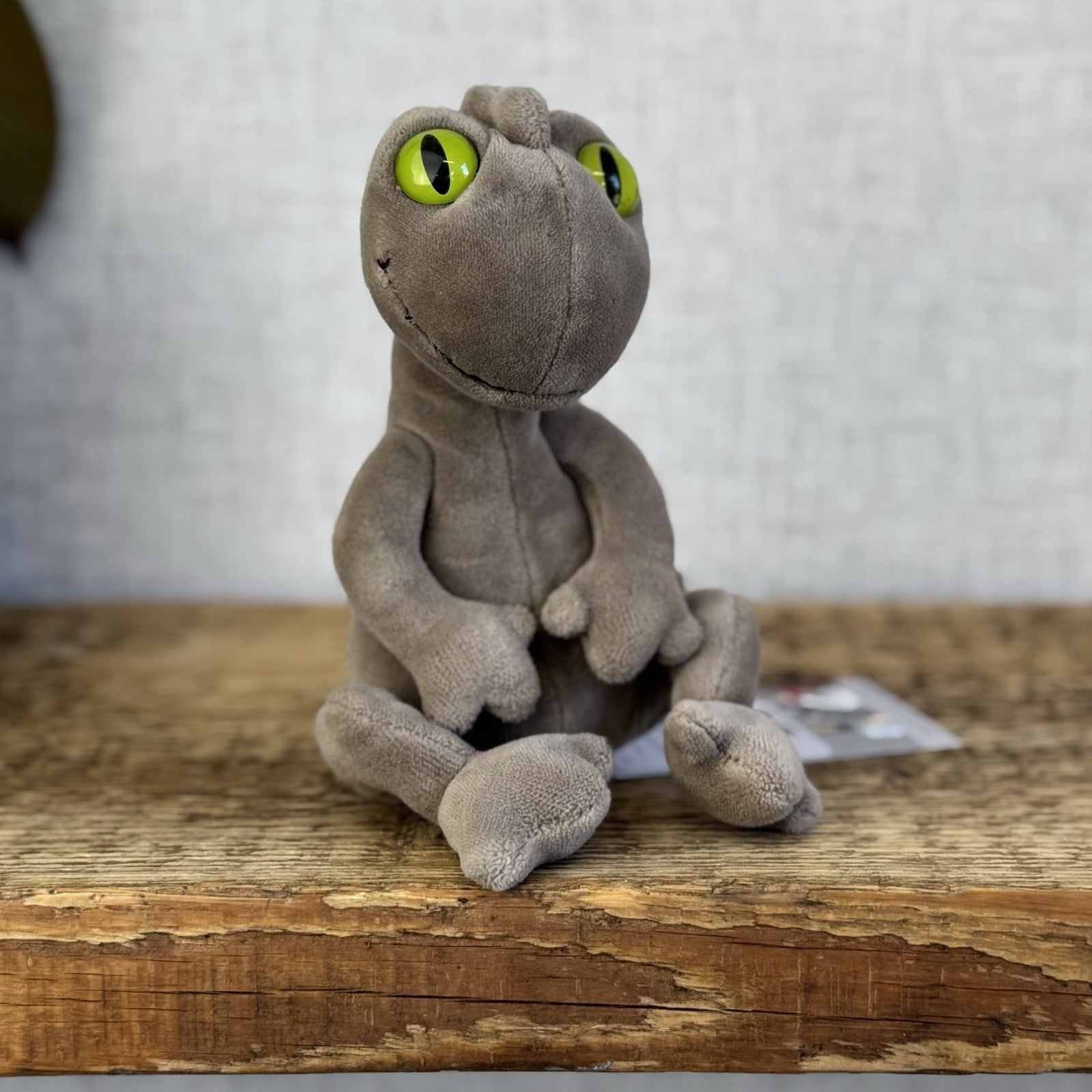 Jellycat Small Nat Newt - Grey Lizard Green Big Eyes Beanie Velour Retired 7"
