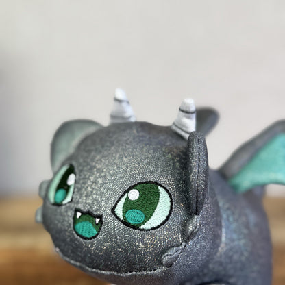 Aphmau MeeMeows - Dragon Cat Grey/Green Sparkly Plush Collectible 5"