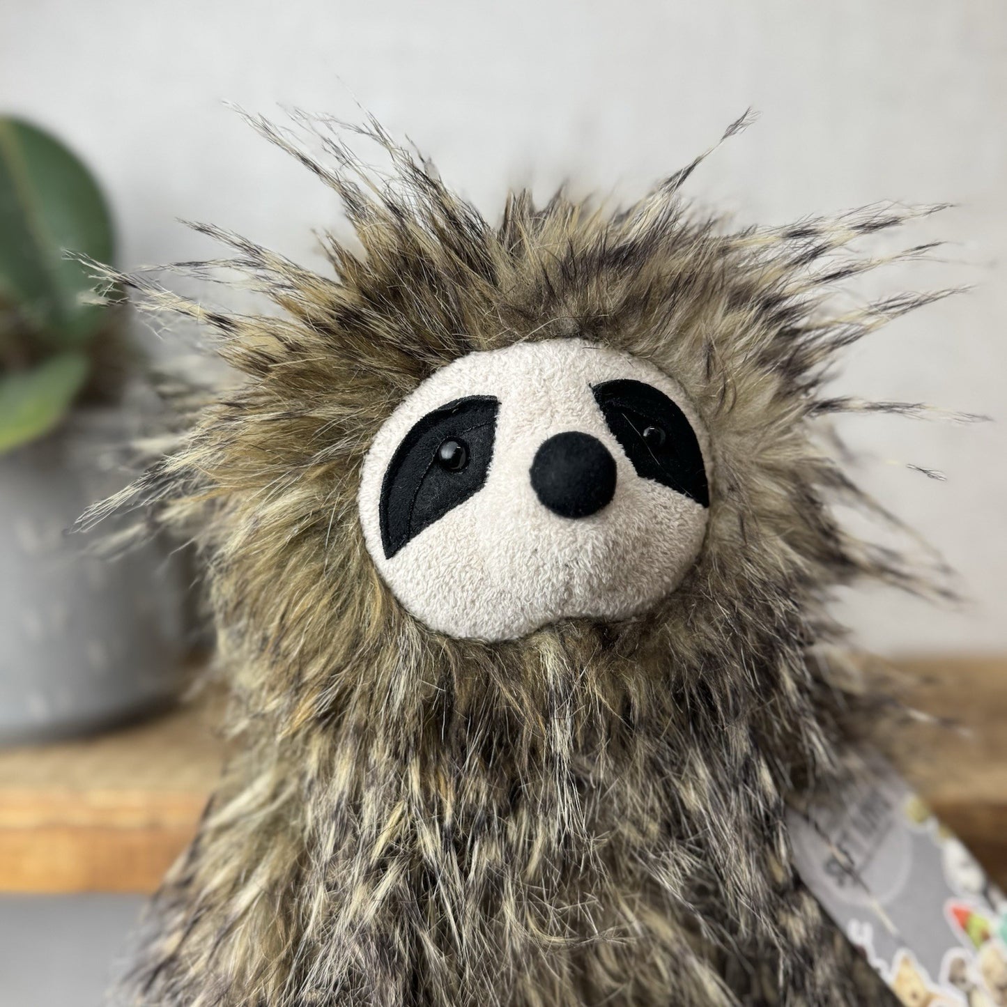 Jellycat Cyril Sloth - Fluffy Grey/brown Sloth Soft Toy Retired Rare Beanie 14”