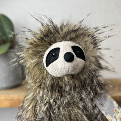 Jellycat Cyril Sloth - Fluffy Grey/brown Sloth Soft Toy Retired Rare Beanie 14”