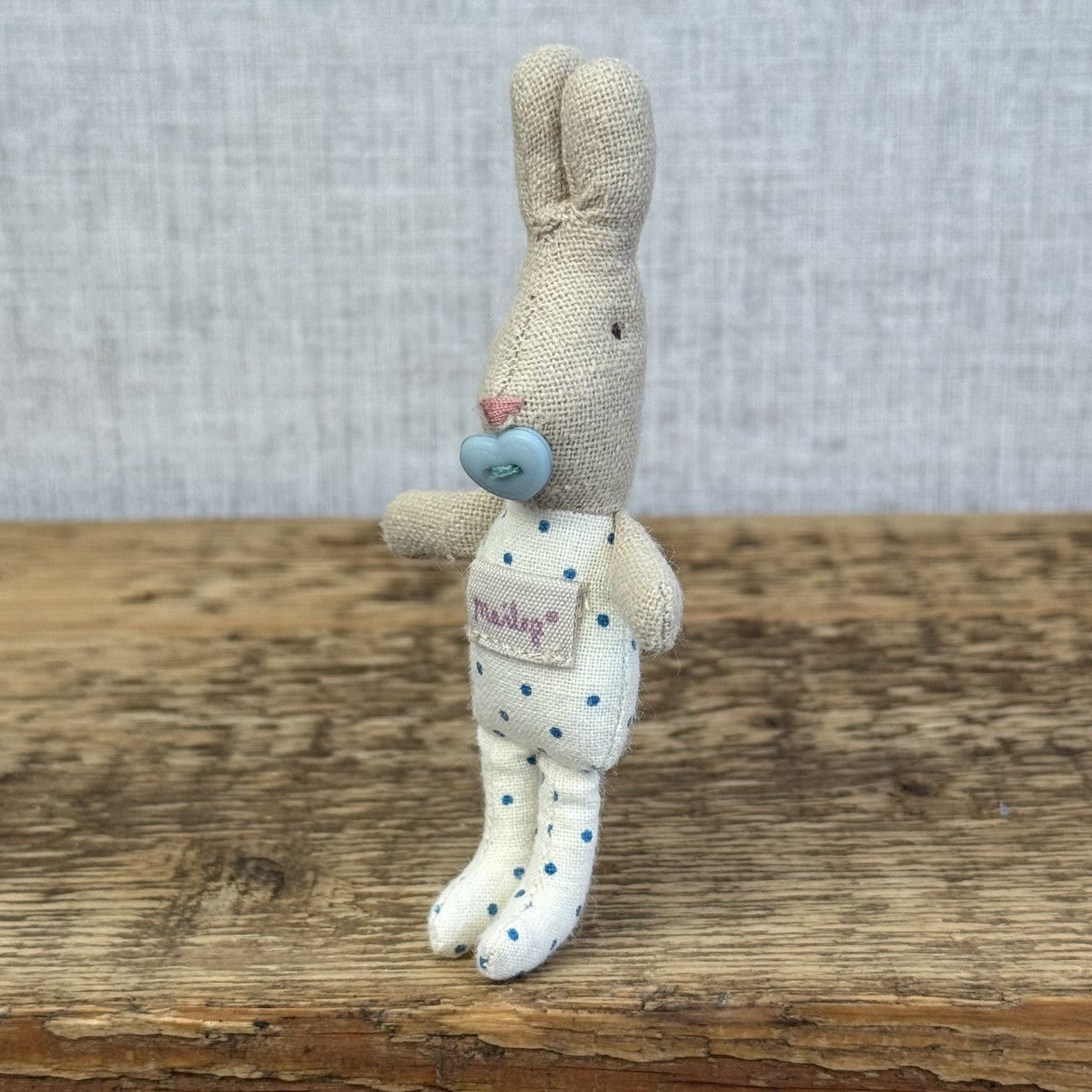 Maileg MY Baby Rabbit 2016 - Retired Baby Bunny With Button Dummy Miniature