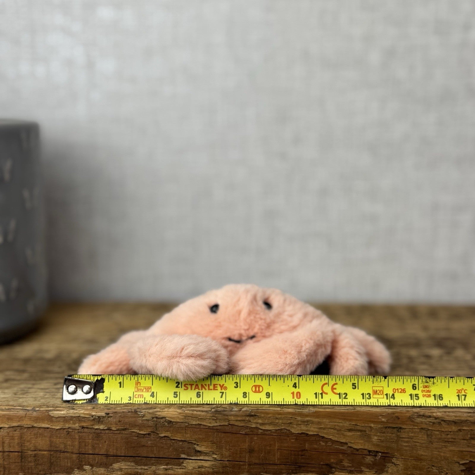 Jellycat Tiny Fluffy Crab - Mini Peach/Pink Crab Soft Toy New Condition 4"