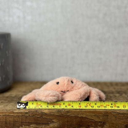 Jellycat Tiny Fluffy Crab - Mini Peach/Pink Crab Soft Toy New Condition 4"