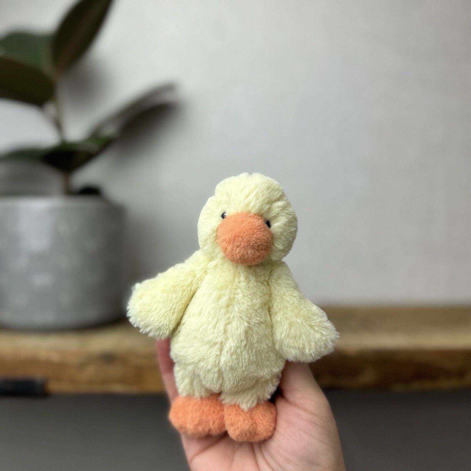 Jellycat Tiny Bashful Duckling - Tiny Yellow & Orange Duck Beanie Retired 5”