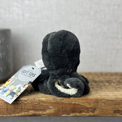 Jellycat Baby Inky Octopus - Tiny Black Octopus Plush Retired Sea Creature 5"