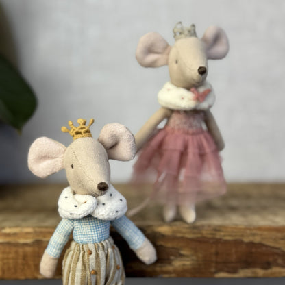 Maileg Prince & Princess Mouse - Big Brother & Sister Royal Mice Retired NWOT