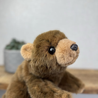 TY Baby Buddy Bear 1991 - Rare Flat Black Bear Brown Floppy Bear Hard To Find