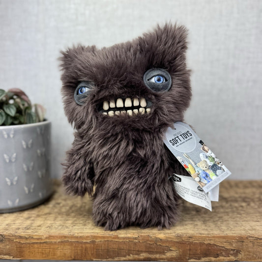 Fuggler Munch Munch - Brown Fluffy Blue Eyed Funny Ugly Monster Retired