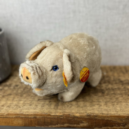 Steiff Cosy Pig - Small Vintage Piglet Soft Toy Collectible With Tags - 5414/18