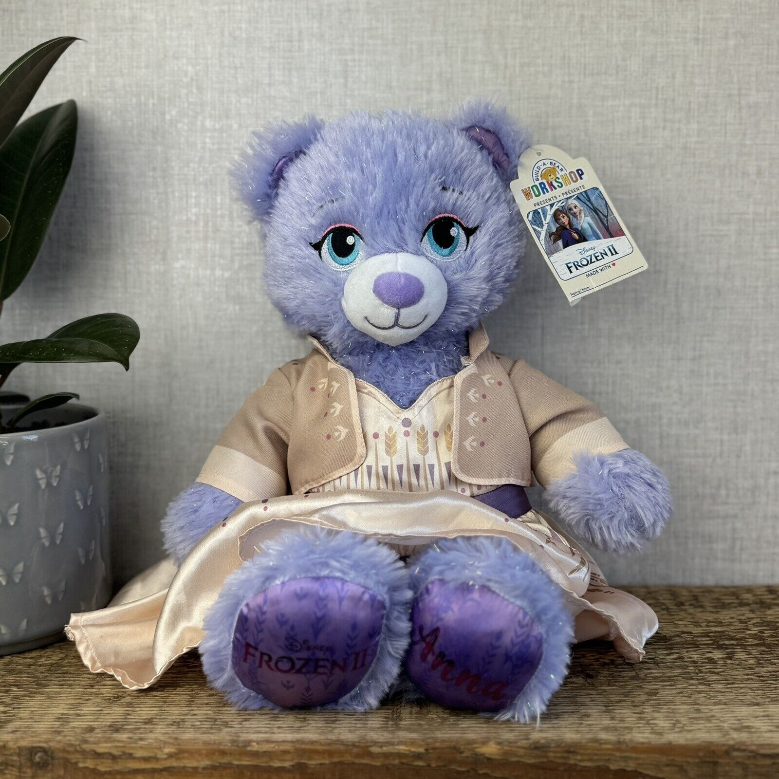 Build a Bear Disney Frozen - Anna Purple Sparkle 16" - Retired 2019 New With Tag