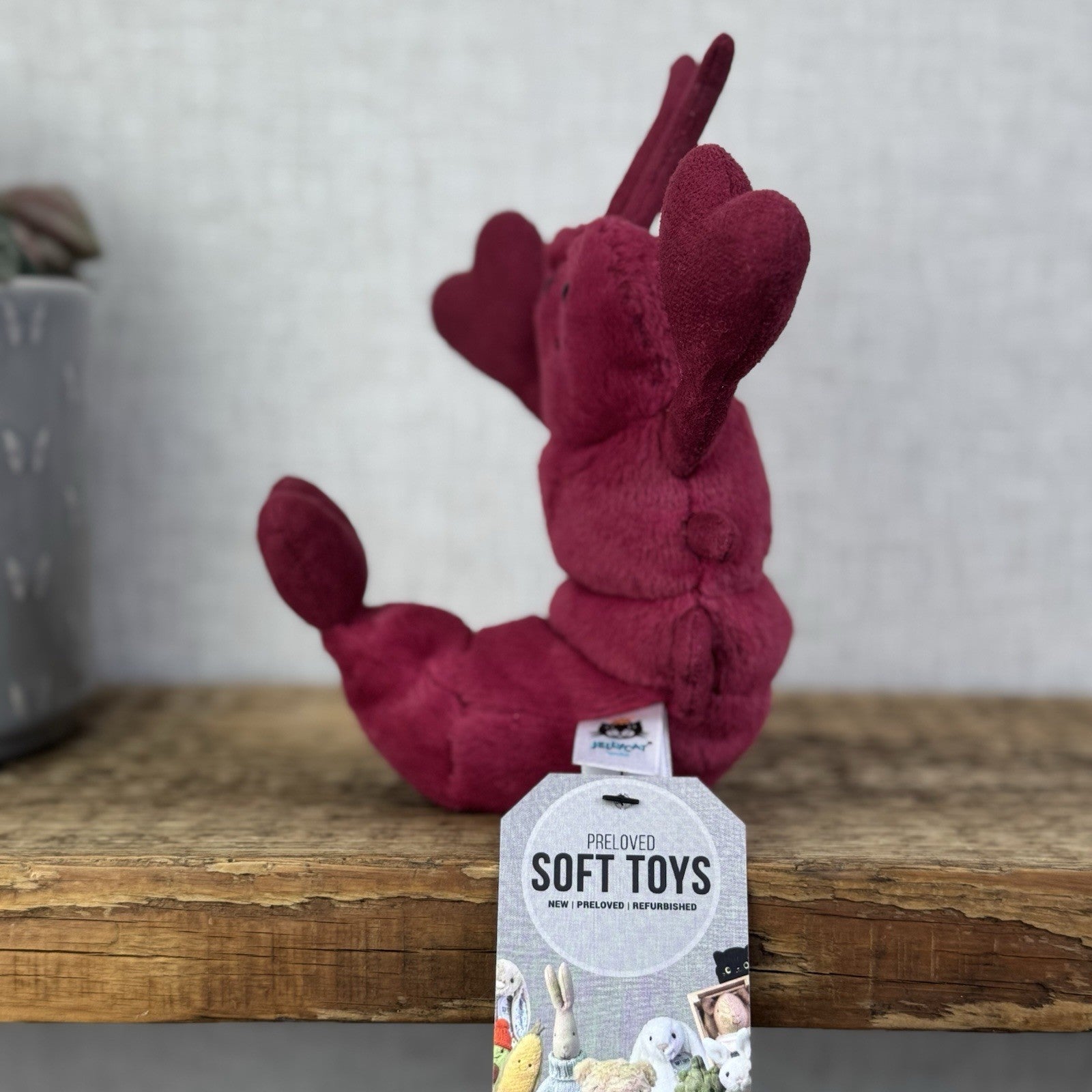Jellycat Love Me Lobster - Red Heart Claws - Jellycat Lobster Gift 8” (#2)
