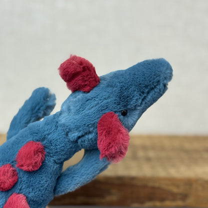 Jellycat Little Dexter Dragon - Red/Blue Beanie Small Dragon Retired 11”