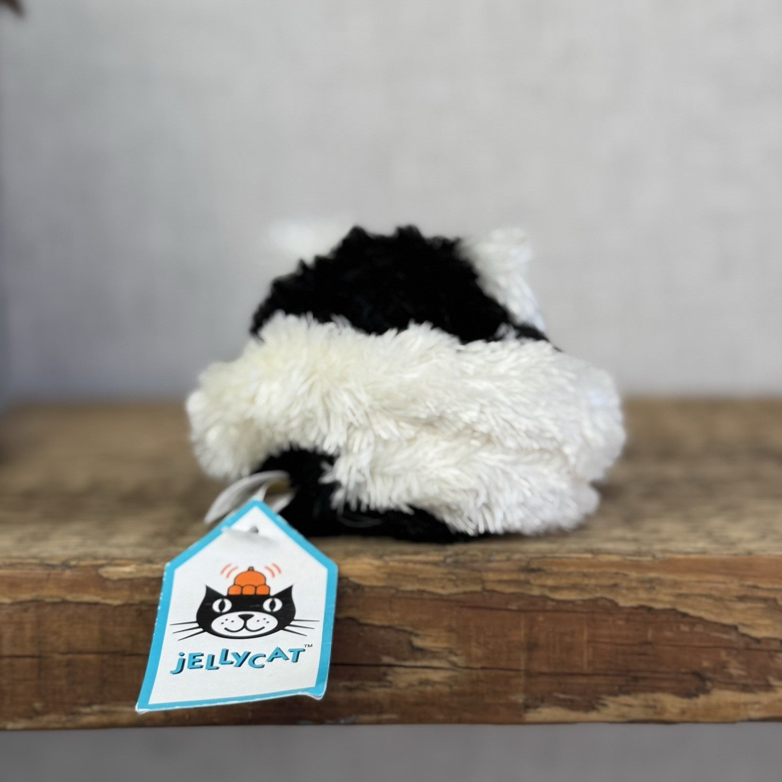 Jellycat Furry Curlikitty Black - New With Damaged Paper Tags Vintage Tiny 4”