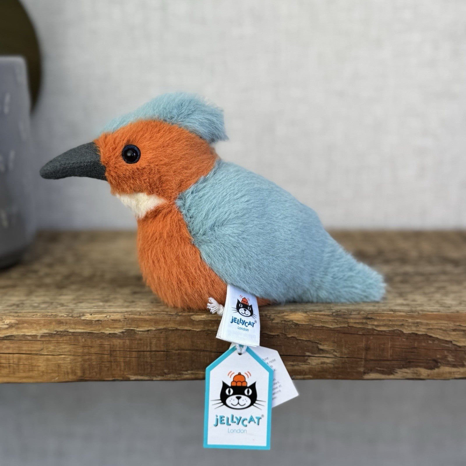 Jellycat Birdling Kingfisher - Small Fluffy Beanie Bird Plush Pocket Pal Tags 5"