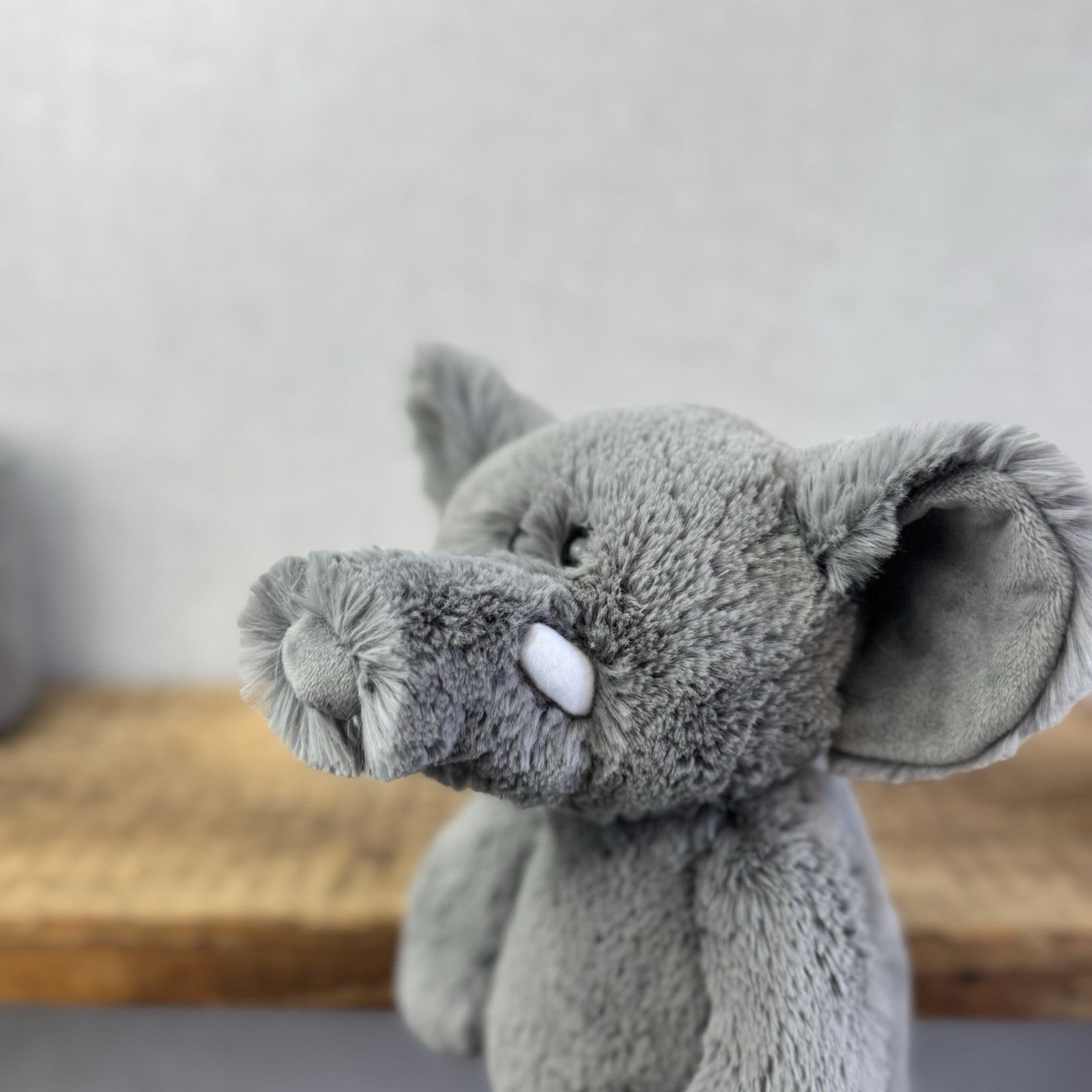 TY Ella Elephant Grey 2017 Soft Grey Plush - Medium Beanie Elephant Cute NWOT
